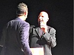 Il presentatore Giacomo Stefanini e l'imitatore David Pratelli